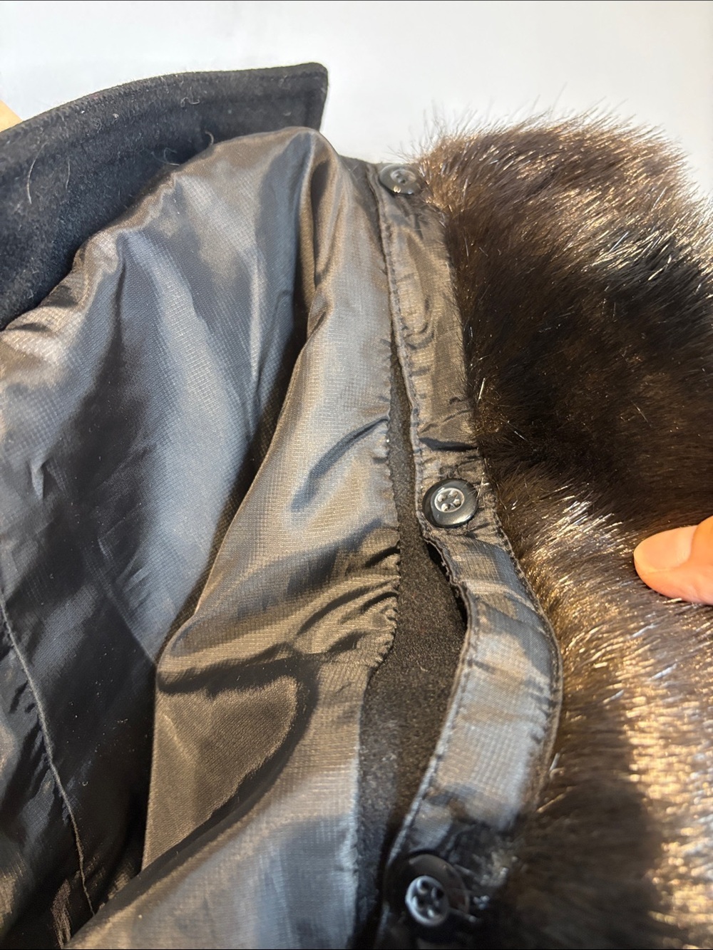 Zara Black Wool Blend Duffle Coat with Removable Hood - Picture 10 of 11